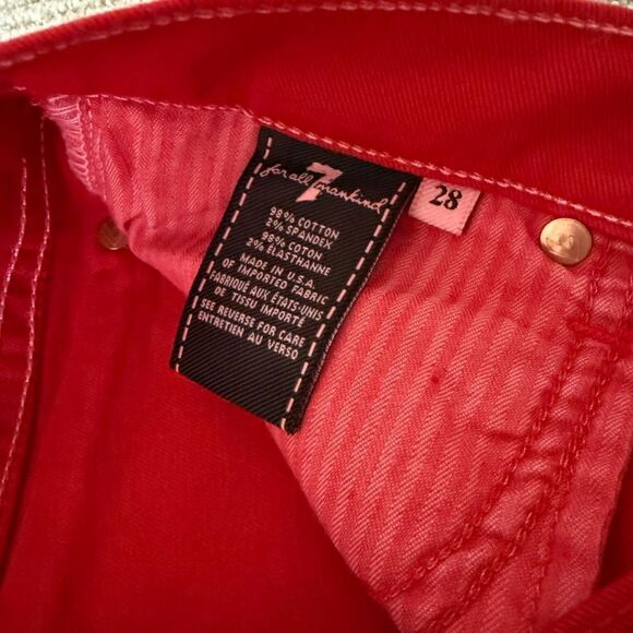 7 for All Mankind Red Women's Skinny Jeans - Picture 6 of 8